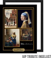 Allernieuwste Canvas Schilderij VIP Tribute Johannes Vermeer Kunstschilder - Memorabilia INGELIJST - 30 x 40 cm