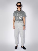 zoe karssen - dames -  holly zk logo regular fit t-shirt -  grijze melee - s