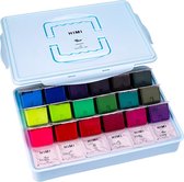 HIMI - Gouache - set van 24 kleuren x 80ml - in kunststof opbergbox blauw