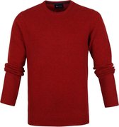Suitable - Lamswol Trui O-Hals Rood - Heren - XL - Regular-fit - Mannen trui van Wol