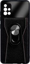 Back Cover Samsung Galaxy A51 | Telefoonhoesje | Met Ring Houder | Zwart | TPU Hoesje