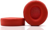 Luxe Lederen Oorkussen Set Geschikt Voor Apple Beats By Dr. Dre Solo Pro  - Vervangende Koptelefoon Earpads - Oor Kussens - Ear Pads - Oorkussens Met Memory Foam Binnenlaag - Rood