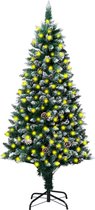 Kunstkerstboom LED's & dennenappels & witte sneeuw 240 cm