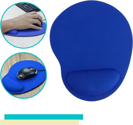 Lynnz® Muismat met polssteun ergonomisch blauw | gel - anti RSI -  ergonomische muismat... | bol.com