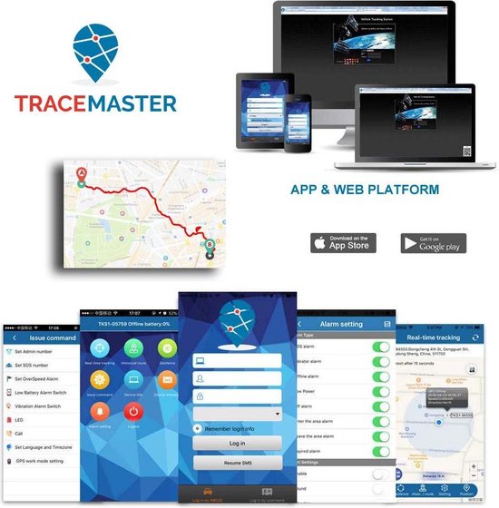 Tracemaster 90 Auto volgsysteem GPS Tracker 4G/LTE - Magneet - Gebruiksvriendelijke App - Krachtige accu