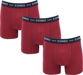 UOMO 3-Pack heren boxershorts Rood maat L