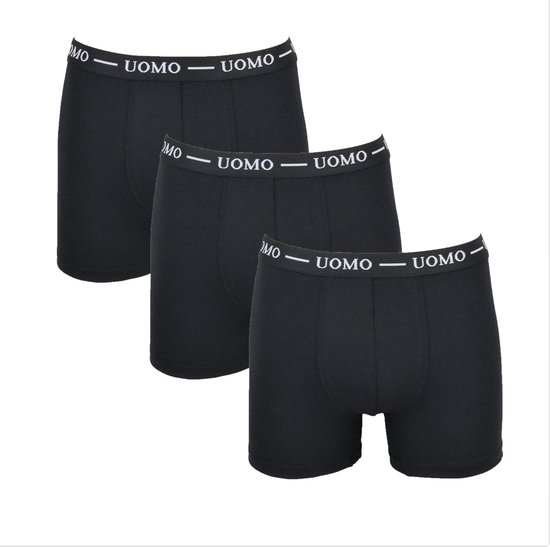 UOMO 3-Pack heren boxershorts Zwart maat M | bol