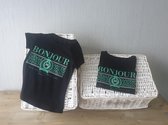 T-shirt Bonjour (zwart)