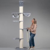 Krabpaal Plafondhoog voor Grote Katten Maine Coon Tower Crown Lichtgrijs Grijs van RHRQuality