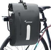 Fietstas, 3-in-1 fietstas voor bagagedrager, waterdicht en reflecterend als bagagedragertas, zwart