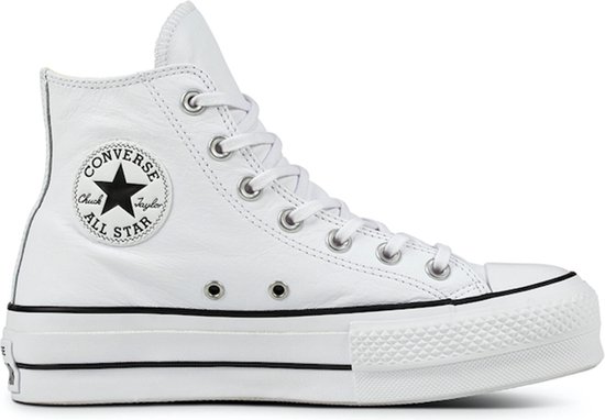 converse dames wit leer