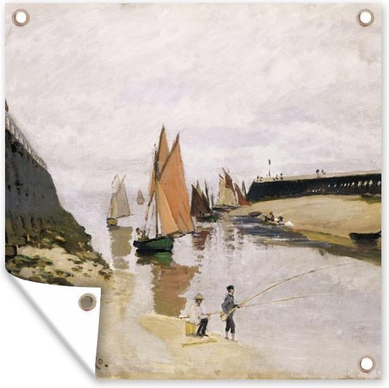 Tuinposters Ingang naar de haven van Trouville - Claude Monet - 50x50 cm - Tuindoek - Buitenposter