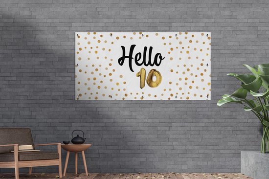 Affiche de clôture Jubilee - Or - 10 ans - 200x100 cm - Toile de jardin
