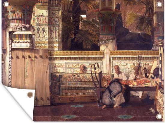 Tuin decoratie De Egyptische weduwe - Lawrence Alma Tadema - 40x30 cm - Tuindoek - Buitenposter