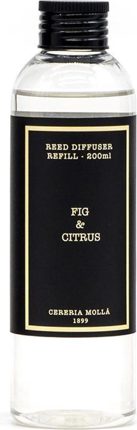 Cereria Mollà 1899 Refill Navulling 200ml Fig & Citrus navulverpakking voor geurstokjes voordeelverpakking