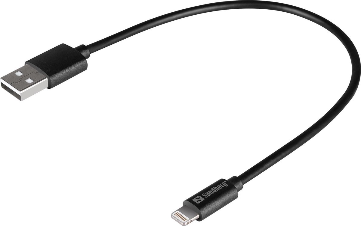 Sandberg - 441-40 - USB Naar Lightning - 0.2 m - Zwart