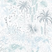 Arty Palm trees wit/blauw - A831-01