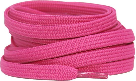 Platte schoenveters 8mm polyester Magenta 90cm