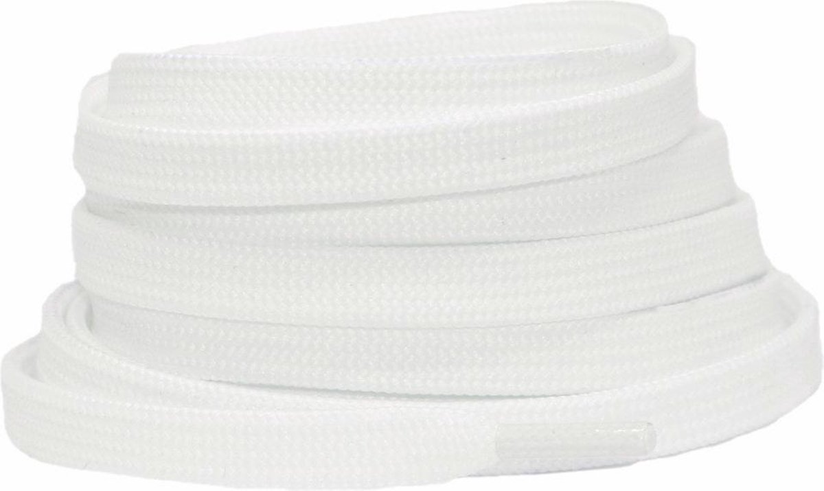 Platte schoenveters 8mm polyester Natural-White 90cm