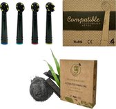 green-goose® Oral B Opzetborstels (4 Stuks) | Met Bamboe Houtskool Tandpasta | Actief Houtskool Opzetborsteltjes | Milieuvriendelijk | Eco | Duurzaam