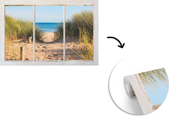 Papier peint - Papier peint photo murale Transparente - Plage - Mer - Largeur 450 cm x hauteur 300 cm