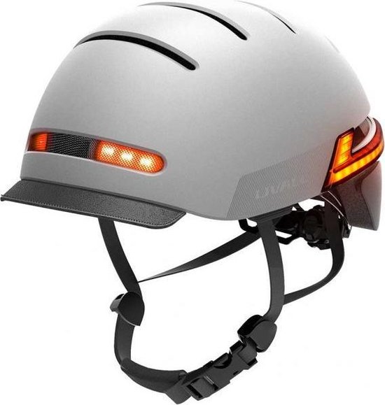 Livall BH51M Neo Grey Medium - (Smart) fietshelm - SOS functie - LED richtingaanwijzer - Smart verlichting
