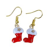 2 Love it Kerstsok  - Oorbellen - Lengte 2.5 cm - Kerst