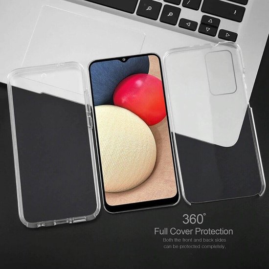 Coque Samsung A02 - Protecteur d'écran Samsung A02 5G - Coque Samsung Galaxy A02 Transparente 360 (Avant et Arrière) + Protecteur d'écran en Siliconen