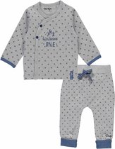 Dirkje Basics Jongens set (2delig) Overslag shirt en broek Grijs - Maat 68