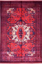 vloerkleed - Afghaanse klassiek - vloerkleed - 197 x 292 cm - handgeknoopt - 100% wol –  handgesponnen wol - plantaardige verfstoffen