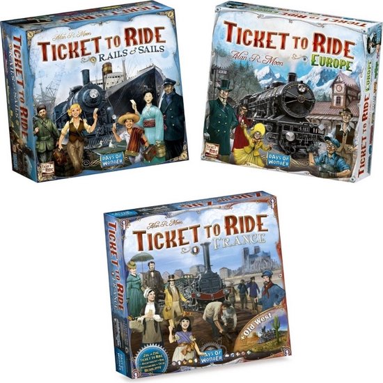 Spellenbundel Ticket to Ride 3 Stuks Basisspellen Rails and Sails en Europa &... bol