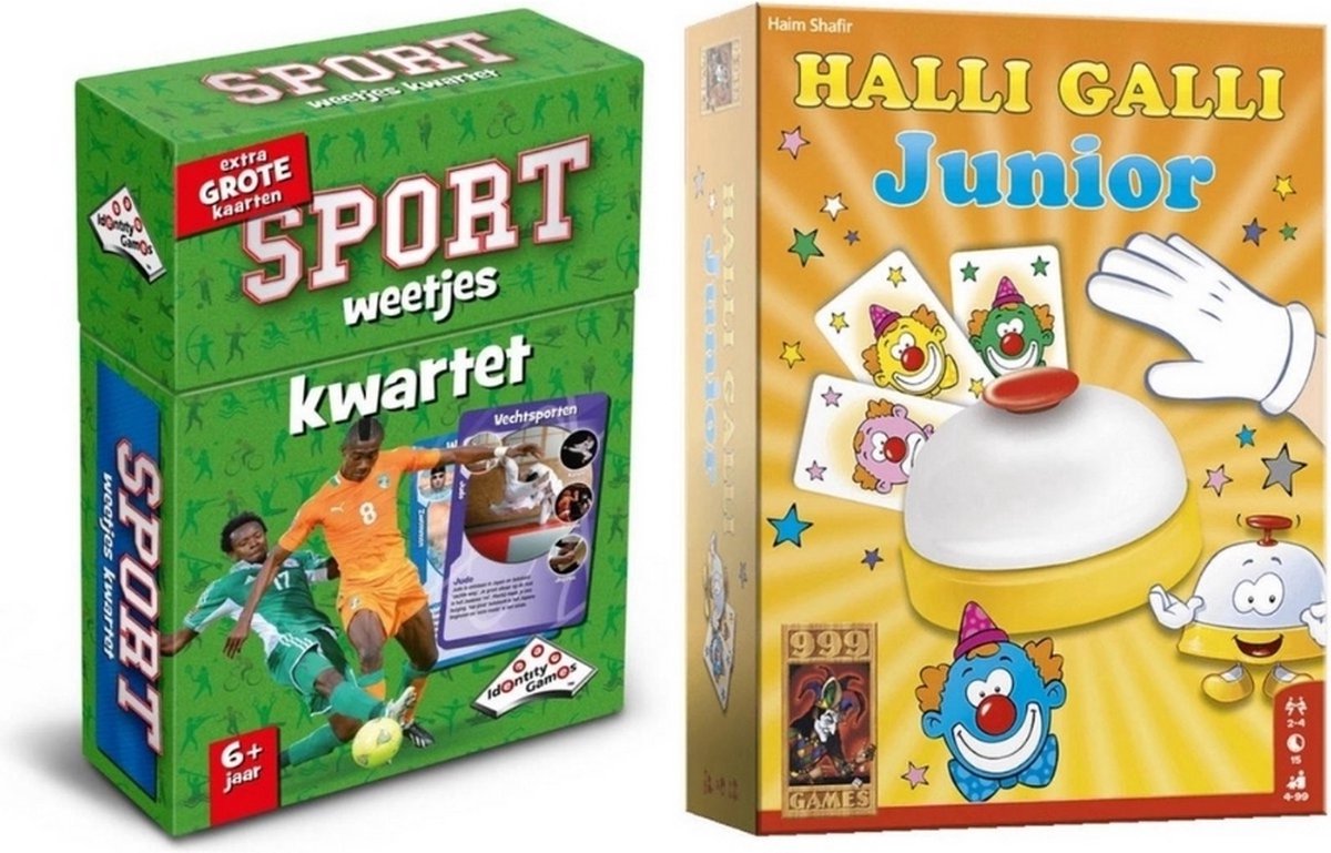 Spellenbundel - 2 Stuks - Kwartet Sport Weetjes & Halli Galli Junior - 999 Games