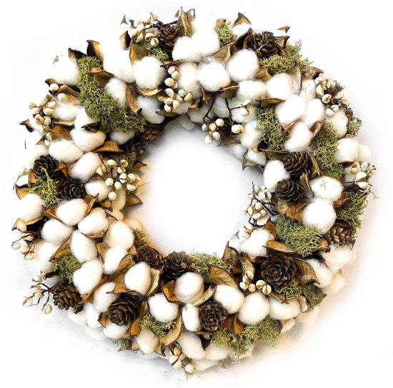 Sneeuwbal krans [Winter - Kerst - Deurkrans - Hygge - Naturel - Chic -  Luxury -... | bol.com