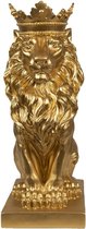 Leeuw - Leeuw goud - Beeldje - Decoratie - Cadeau - Goud - 34 cm hoog