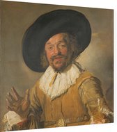 De vrolijke drinker, Frans Hals - Foto op Dibond - 80 x 80 cm