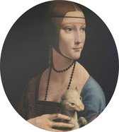 De dame met de hermelijn, Leonardo da Vinci - Foto op Dibond - ⌀ 40 cm