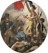 De vrijheid leidt het volk, Eugène Delacroix - Foto op Dibond - ⌀ 30 cm