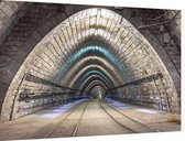 Verlichte Bratislavske Metro - Foto op Dibond - 60 x 40 cm
