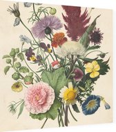 Boeket bloemen - Foto op Dibond - 60 x 60 cm