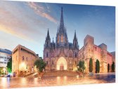Kathedraal van het Heilig Kruis en Sint Eulalia in Barcelona - Foto op Dibond - 90 x 60 cm