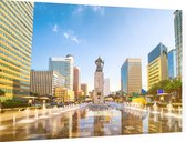 Gwanghwamun Plaza met het standbeeld Yi Sun in Seoul - Foto op Dibond - 60 x 40 cm