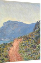 La Corniche bij Monaco, Claude Monet - Foto op Dibond - 60 x 80 cm