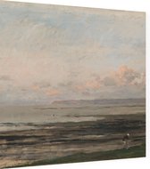 Strand bij eb, Charles-François Daubigny - Foto op Dibond - 80 x 80 cm