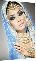 Arabische Prinses met blauwe hoofddoek - Foto op Dibond - 60 x 90 cm