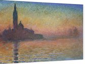 San Giorgio Maggiore in de schemering, Claude Monet - Foto op Dibond - 90 x 60 cm