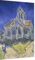 De kerk van Auvers sur Oise, Vincent van Gogh - Foto op Dibond - 60 x 90 cm