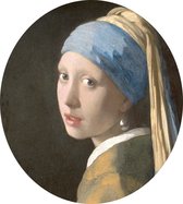 Meisje met de parel, Johannes Vermeer - Foto op Dibond - ⌀ 80 cm