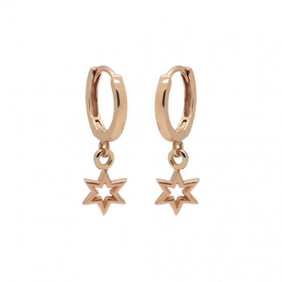 Karma hinged hoops symbool symbols 6 point open star Rosé A56RP