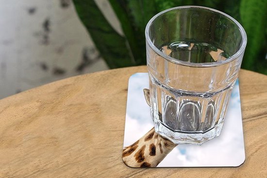Sous- Sous-verres pour verres - Girafe - Drôle - Langue - 10x10 cm - 6 pièces