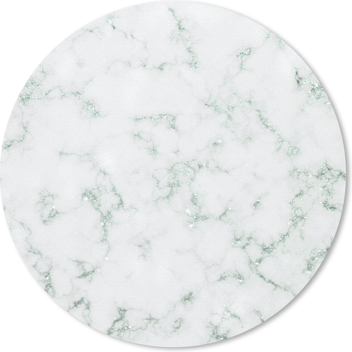 Muismat rond 30x30 cm - Mousepad Marmer - Wit - Groen - Ronde muismatten